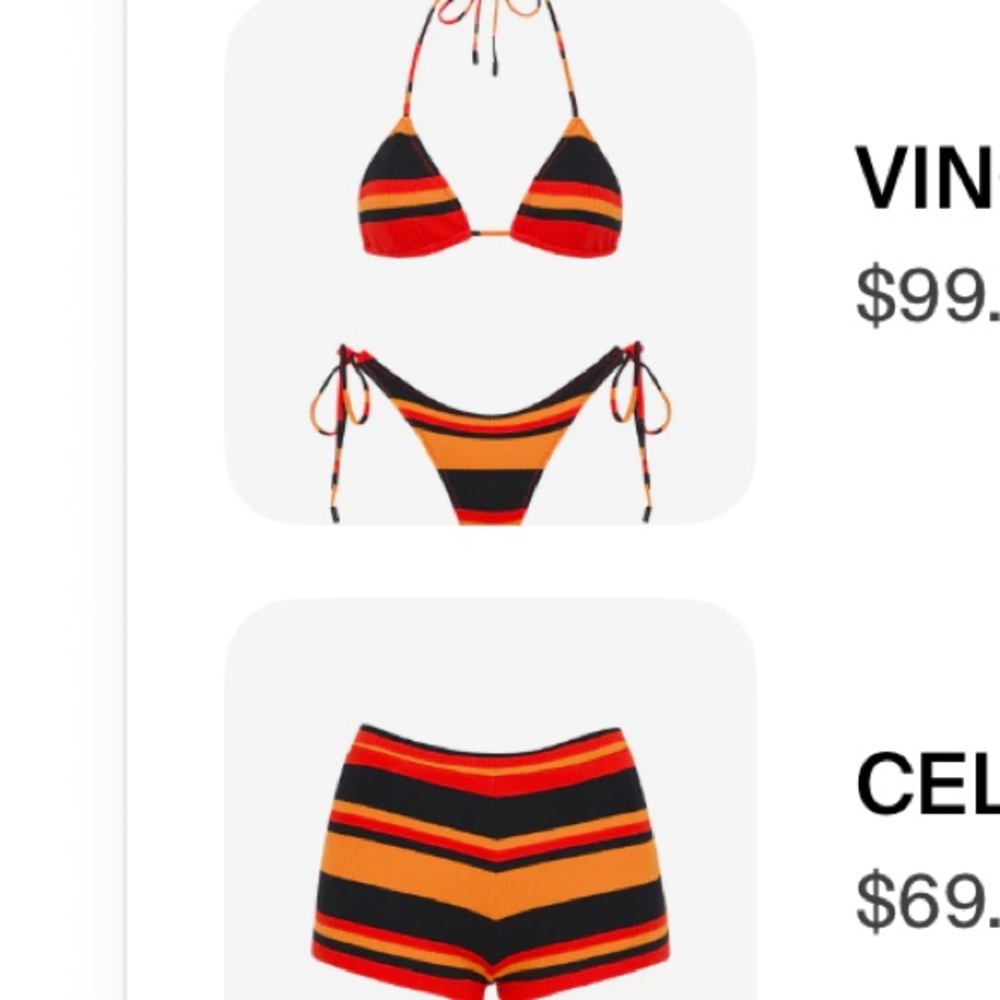 Triangl Swimwear Red and Black Bikini Set Cheeky bottom